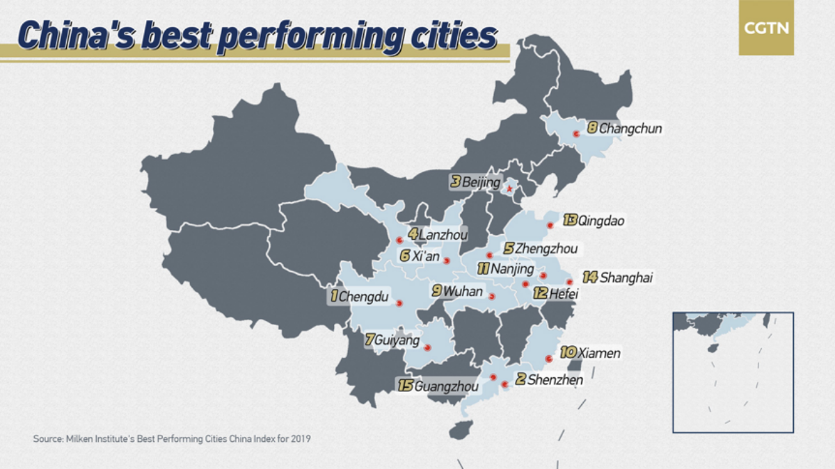 China's Best Performing Cities in 2019